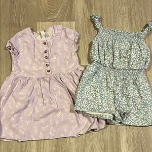 Joie Kids Romper & Cat and Jack dress in Lavender and Teal